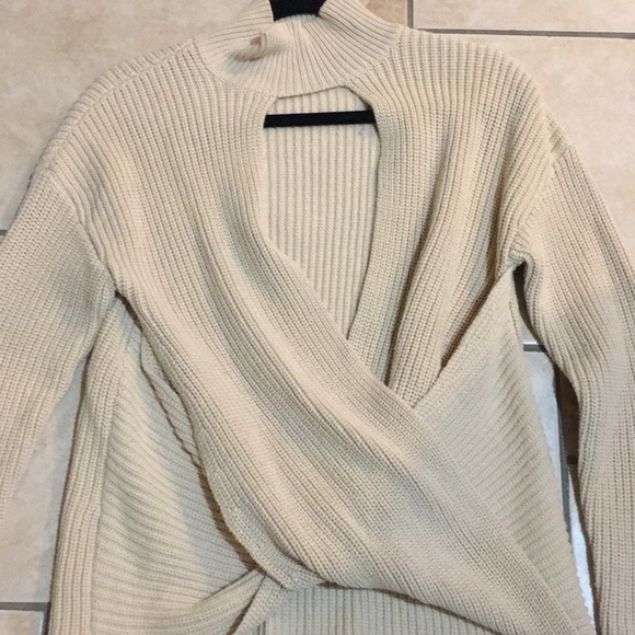 Open front wrap turtleneck - Picture 2 of 3